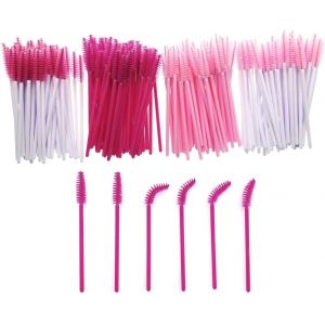 Nsiecd-200 X Plastique Jetable Rose Baguettes Applicatrices De Mascara Brosses À Cils Pour Extensions Sourcils Brosse À Sourcils - Neuf