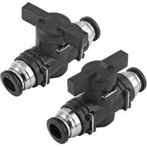 Coupling with Flow-Control Valve (8mm), Couplage de Tuyau pour Réguler ou Arrêter le Débit d'eau Dans la Courbe de Tuyau - Accessoires pour Tuyau Brumisateur Terrasse Jardin (2 Pièces) - Neuf