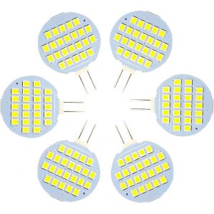 Sjzg-Ampoule G4 24-2835 Smd Led Lampe Ac/Dc12v-24v Blanc Froid,2w Equivalent 20w Halog&egrave;ne Lampe,Pour L'&eacute;clairage D&eacute;coratif De La Maison, Rv Camper,Hotte Aspirante,&Eacute;clairage Paysager(Lot De 6) - Neuf