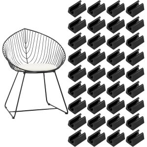 Lot de 36 Couvre-Jambes pour Chaise en Forme de U pour tuyaux Mobiles, Protection Antid&eacute;rapante pour Tuyaux de Meubles, Coussinets de Tube Flexibles pour Pr&eacute;venir Les Rayures sur Les Sols - Neuf