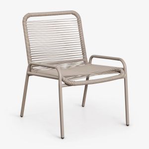 Fauteuil De Jardin En Acier Et Rotin Synth&eacute;tique Kuorin Moka Brown - Neuf