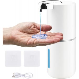 Automatique Distributeur de Sapone,380 ML Rechargeable Liquide Distributeur de Savon Mural avec Capteur de Mouvement Infrarouge pour Bagni e Cucine Blanc - Neuf