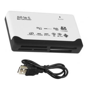 Lecteur de carte tout-en-un USB 2.0,adaptateur de lecteur de carte SD,prise en charge TF CF SD Mini SD SDHC MMC MS XD--BLANC - Neuf