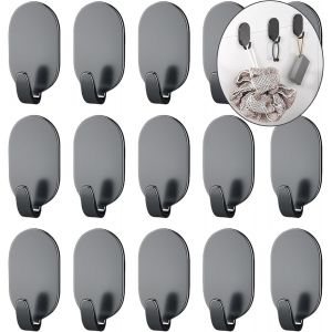 15 pi&egrave;ces Crochet Adhesif Mural Salle de Bain(Max 20KG),Porte Manteau Mural Sans Percage,Serviette, Accroche Tableau Sans Percer, Accroche Torchon Cuisine,Patere Salle de Bain - Neuf