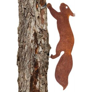 Mevronisshop-Cureuil Pour Arbre - D&eacute;coration De Jardin En M&eacute;tal - 30 Cm - Patine Rouille Naturelle - Neuf