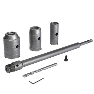 Mèche de forage en béton avec manche rond de 350 mm SDS Plus Trépan pour trou de sciage de béton Mèche de forage pour mur en pierre de ciment avec expansion de 30/40/50 mm ¿Argent) - Neuf