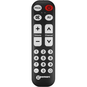 TV1 - Universal Remote Control Easy to Use with 19 Large Programmable Buttons for Seniors - Remote Control Required for Pairing - Works in Infrared - Neuf