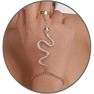 Eryi-Chaîne De Main Bracelet Boho Papillon Bague Bracelet Chaîne D'esclave Bracelet De Main Bracelet Délicat Avec Anneau Ouvert Pour Femmes Et Filles - Neuf