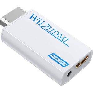 Adaptateur Wii Vers Hdmi,Wii Vers Hdmi Convertisseur Connecteur Avec 1080p/720p Sortie Vidéo Et Audio De 3,5 Mm-Prise En Charge Tous Les Modes D'affichage Wii (Blanc) - Neuf