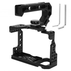 Kit de cage pour appareil photo en alliage d'aluminium, poignee superieure avec trous filetes de 1/4"" et 3/8"" pour Sony A7M3 - Neuf