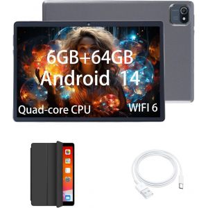 CHECARZHN--NO1-Tablette Enfant 10 Pouces Android 14 - Rebeat A5 Processeur Quad-Core 1,6 Ghz, 6 Go De Ram, 64 Go De Rom Extensible Jusqu'À 1 To, Écran Tactile Lcd Hd 1280 X 800, Double Caméra, Wi-Fi 6.0, B - Neuf