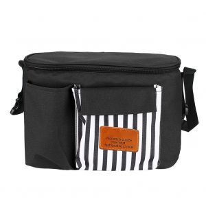 Sac A Langer Impermeable Et Multifonctionnel Pour Poussette De Bebe, En Tissu Oxford (Noir) - Neuf