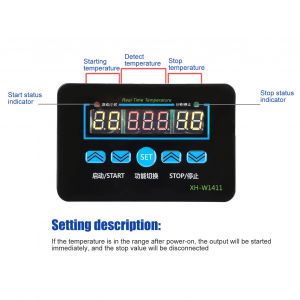 XYONG Controleur de temperature a 3 fenetres -19-99 ¡ãC Module thermostat pour systemes de climatisation 12 V - Neuf
