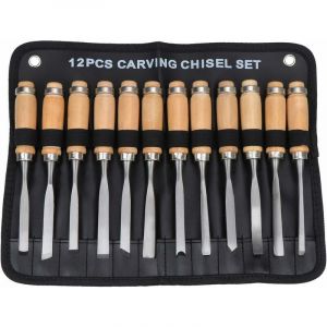 Jeu De Burins À Main En Bois Sculpté, Outil De Gouges Pour Menuiserie 12 En 1 - Neuf