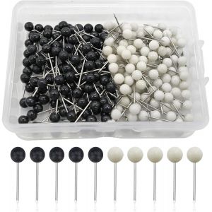 ChenQuanSarl-Lot De 600 Puna s Rondes À Tête Sphérique Pour Tableau D'Affichage Et Avis - Noir Et Blanc - 0,6 Cm - Neuf