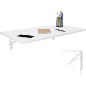 Table Murale Pliante Bureau Plateau De Table 80x40 Cm En Blanc Table Pliante Table De Salle À Manger Table De Cuisine Pour Le Mur Table Pliante Pour Montage Mural - Neuf
