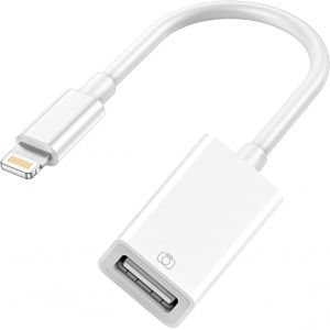 Adaptateur d'appareil photo Lightning vers USB,certifi&eacute; MFi,c&acirc;ble USB 3.0 OTG pour iPhone 14,13,12,11,X,XS,XR,8 Plus,iPad pour connecter un lecteur flash USB,un lecteur de cartes,un - Neuf
