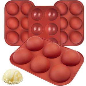Kalanka-4 Pi&egrave;ces Moule Demi Sphere Silicone, 6 Trous &Oslash; 5.4 Cm - Pour Gel&eacute;e, Mousse En D&ocirc;me, G&acirc;teaux, Boule De Chocolat-Kalanka - Neuf