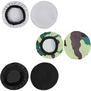 Kal-Lot De 3 Paires De Manchons Respirants, Lavables, Extensibles, S'adaptent Aux Écouteurs De 9 À 10,5 Cm, Réutilisables (Noir, Blanc, Camouflage) - Neuf