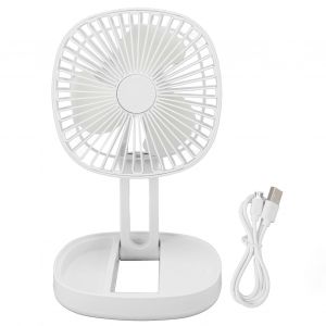 HJLIAN Ventilateur de bureau USB pliable et portable, trois vitesses de vent, silencieux, avec reservoir de parfum, pour la maison, le dortoir, le bureau, blanc - Neuf