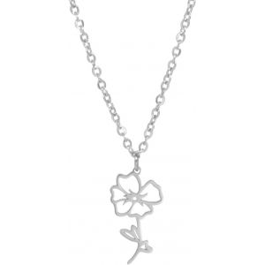 Kal-Collier De Fleur Du Mois De Naissance En Acier Inoxydable - Pendentif Pour 12 Mois De Naissance - Bijoux De Meilleur Ami Pour Femme Et Fille - Neuf