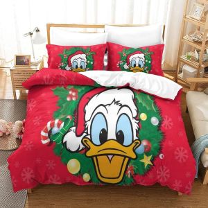 Christmas Housse De Couette D Imprim&iquest;&iquest; Donald Duck- Parure De Lit Microfibreavec Fermeture &iquest;&iquest;Clair Housse Couette Imprim&iquest;&iquest; Avec Taies D'oreiller Single&pound;&iquest;X - Neuf