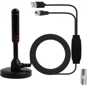 Antenne TV Int&eacute;rieure Puissante, Puissante Antenne TV Int&eacute;rieur de Base magn&eacute;tique puissante, R&eacute;ception Longue Port&eacute;e &agrave; 360&deg;, Compatible avec TV Portable 4K 1080P et Tous Les TV - Neuf