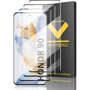 Protection D'&Eacute;cran Pour Honor 90 6,7 Pouces, Verre Tremp&eacute; 3 Pi&egrave;ces, 9H Duret&eacute;, Anti-Empreintes Digitales, Sans Bulle - Neuf
