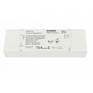 Transformateur d'alimentation dimmable 12 V 75 W avec bouton N.O. Push Dimmer-Compatible avec télécommande RF 2,4 G (non inclus),pour bande LED 12 V,Skydance PB-75-12 - Neuf