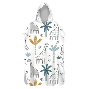 Poncho de bain a capuche, poncho de surf a imprime animal mignon, accessoire pour changer les enfants, serviette de plage - Neuf