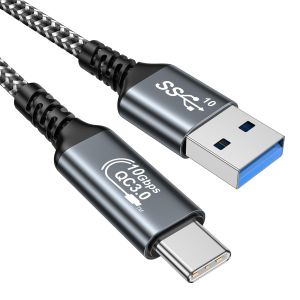 JGD-Cable USB C,2M USB3.0 USB C Cable 10Gbps Charge Rapide 3A Nylon Tress&eacute; Compatible avec iPhone 17 16 15,Samsung Galaxy S24 S23 S22 S21, Note 9 Pixel 7 - Neuf