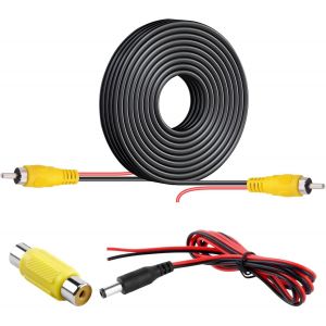 MEVRONISSHOP-C&acirc;ble RCA pour Cam&eacute;ra de Recul 6 m, Rallonge RCA Double Blindage, C&acirc;ble Cam&eacute;ra de Recul avec Connecteurs Nickel&eacute;s, et C&acirc;b Le d'alimentation, pour Connecter Un Moniteur et Une Cam&eacute;r a de - Neuf