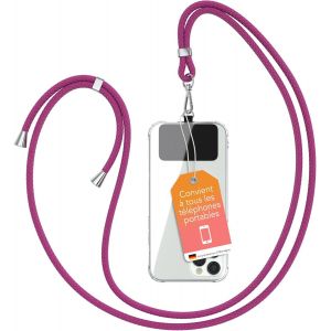 KAL-Chaîne Universelle Pour Téléphone Portable Adaptée À Tous Les Smartphones Tour De Cou Housse Avec Cordon Sangle Pour Téléphone Cellulaire Adapté À Toutes Les Pochettes Rose - Neuf