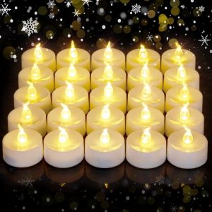 Lot De 30 Bougies Chauffe-Plat Sans Flamme, À Piles, 200 Heures D'autonomie, Idéales Pour Centre De Table De Mariage, Décoration D'intérieur, Cadeau, Décoration De Noël - Neuf