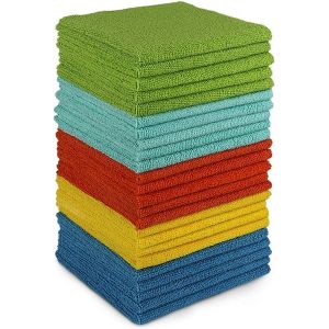 Lot De 24 Chiffons De Nettoyage En Microfibre, Torchons Lavette Microfibre Ménage Plus Doux, Plus Absorbants, Non Pelucheux, Pour Maison, Cuisine, Voiture, Cenêtres E Vitre 30 X 30cm - Neuf