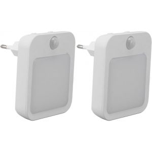 Veilleuse &Agrave; D&eacute;tecteur De Mouvement, 2 Veilleuses &Agrave; Intensit&eacute; Variable &Agrave; Brancher Sur Le Mur Veilleuse Led Blanc Chaud, 2 Modes De Veilleuse &Agrave; Brancher Pour Chambre, Couloir - Neuf