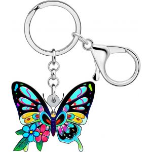 KAL-Porte-Clés Papillon Mignon En Acrylique Pour Femmes Filles Bijoux Insectes Pour Voiture Sac À Main Sacs Clés - Neuf