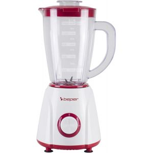 MEVRONISSHOP-P102FRU501 Mixeur de table 1,5 L ¿ 400 W, 4 lames en acier inoxydable, 2 vitesses + fonction Pulse, pichet gradué, couvercle avec trou, base antidérapante, idéal pour les crèmes et sauce - Neuf