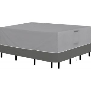 Housse Rectangulaire Pour Meubles De Patio &iquest; Housse Pour Table Et Chaise D'ext&eacute;rieur &iquest; Imperm&eacute;able Et R&eacute;sistante Aux Uv &iquest; Gris/Gris Fonc&eacute;, 279,4 X 213,4 Cm - Neuf