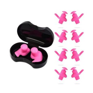 Bouchons D'oreilles Étanches En Silicone Souple, 5 Pièces, Pour La Natation, Le Surf Et La Plongée Avec Tuba ¿ Réutilisables Et Ergonomiques, Pour Tous Les Âges ¿ Rose - Neuf