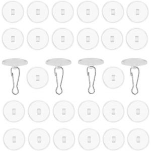 Lot de 30 petits crochets adh&eacute;sifs pour d&eacute;coration de fen&ecirc;tre - ?illets adh&eacute;sifs - Sans per&ccedil;age - Crochets de d&eacute;coration pour fen&ecirc;tre - Crochets ronds pour suspendre Halloween - Neuf