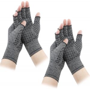 Loranka-Lot De 2 Paires De Gants De Compression Pour L'arthrite, Offrant Chaleur Et Compression Pour Favoriser La Gu&eacute;rison, Design Sans Doigts, Soulage La Douleur De La Polyarthrite Rhumato&iuml;de Et Du - Neuf