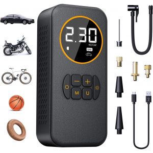 Ulteronixshop-Gonfleur Pneus Voiture Sans Fil, 8000mAh Mini Compresseur &agrave; Air Portatif 150 PSI (10,3 Bar), Pompe Pneu Inflation Rapide pour V&eacute;hicule, V&eacute;lo, Ballon - Neuf
