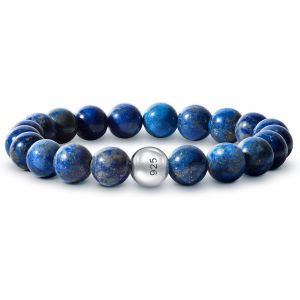 Eryi-Bracelet En Pierre Naturelle Véritable Avec Perle En Argent Sterling 925 Et Perles En Pierre Naturelle De 8 Mm - Neuf
