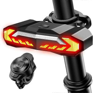 Feu Arriere De Velo Intelligent Avec Clignotant Et Feu Stop, Alarme Antivol Avec Telecommande, Feu Arriere De Velo Etanche Ip65 - Neuf