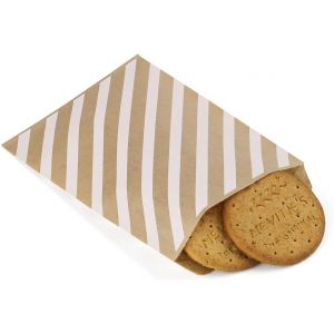 5.5x7.75 Pouces De Sacs En Papier Kraft Pack De 100 Plates Bandes Marron Sulfurisé Sacs De Papier Sulfurisé Des Enveloppes, Du Papier De Sacs À Collation Cookie Sacs De Sacs De Pop Corn - Neuf