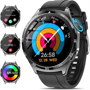 Montre Intelligente ¿¿¿+Hrv/Acide Urique/Bmi Hommes Femmes 1.43" Amoled Montre De Santé Avec Fonction Téléphone/Fréquence Cardiaque/Spo2/Moniteur Sommeil Montre Fitness - Neuf