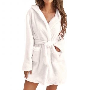 Serviette Robe Pour Femmes Avec 2 Poches Respirant Combishort Confortable Pour Femmes Fille Femme Blanc,S - Neuf