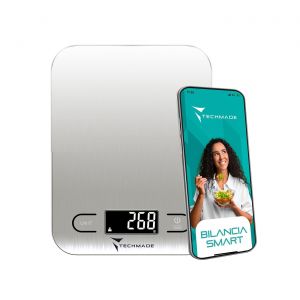 - Balance De Cuisine Numérique | Précision Jusqu'à 5000g | Écran Led Clair | Connectée À Appli Nutrition | Comptage Nutritif | Silvet, Acier Inoxydable - Neuf