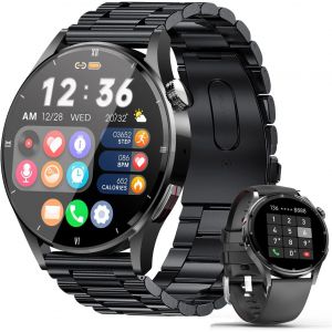 Montre Connect&eacute;e Homme Avec Appels Bluetooth, 1.32'' Montre Connect&eacute;e Avec 70 Modes Sportifs,Spo2,Fr&eacute;quence Cardiaque, Mot De Passe De Protection, 2 Bracelets, Smartwatch Pour Android Ios Noir - Neuf